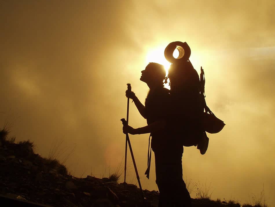 trekking e tramonto